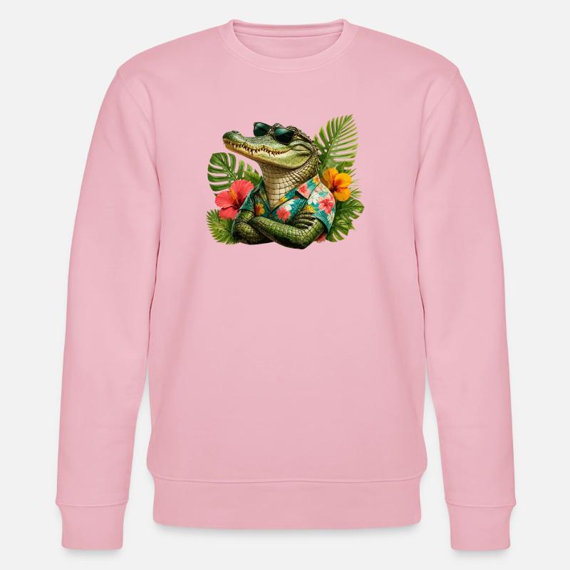 Look hawaïen d’alligator - Sweat bio CHANGER Stanley/Stella Unisexe - rose pâle