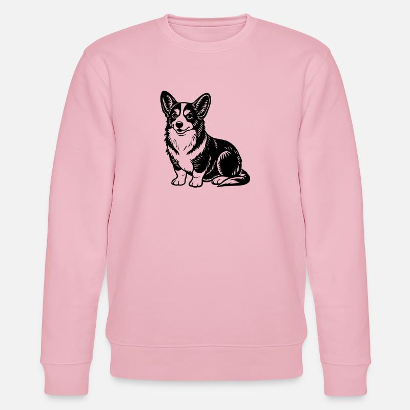 Corgi sitting - Stanley/Stella CHANGER Unisex Organic Sweatshirt - cotton pink