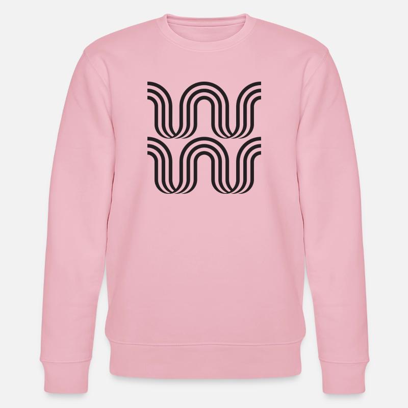 Motif monochrome en arche ondulée - Sweat bio CHANGER Stanley/Stella Unisexe - rose pâle