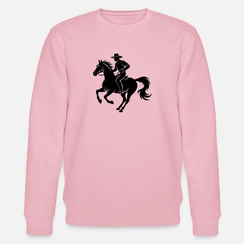 Cowboy en course - Sweat bio CHANGER Stanley/Stella Unisexe - rose pâle