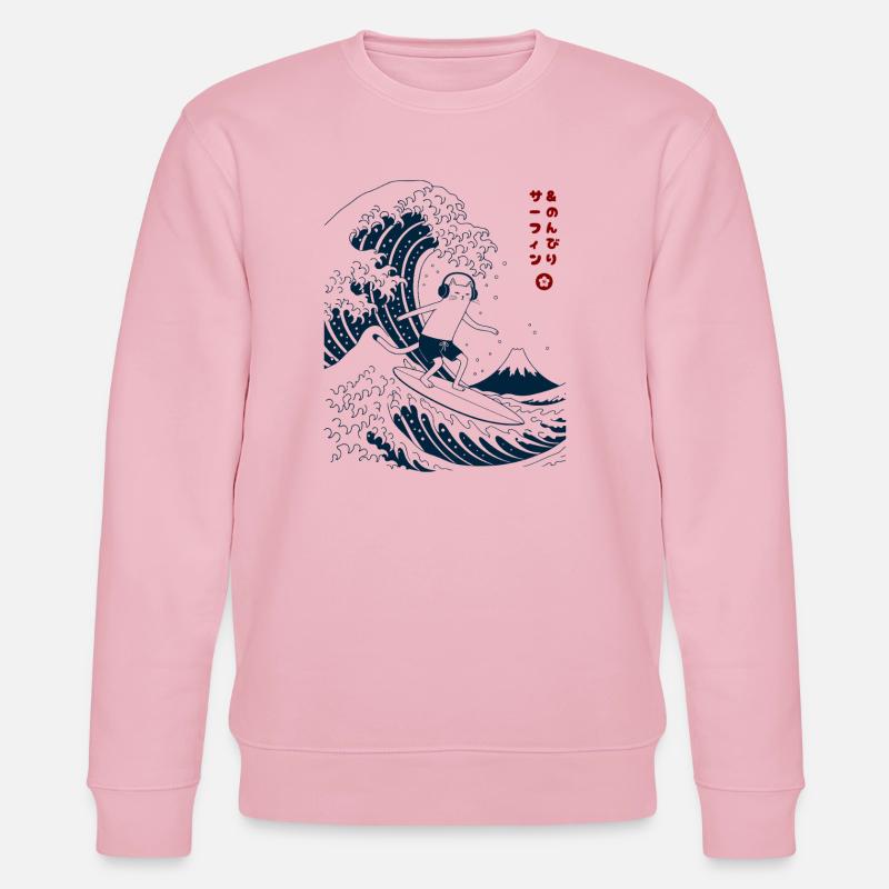 Chat Surf et Chill - Sweat bio CHANGER Stanley/Stella Unisexe - rose pâle