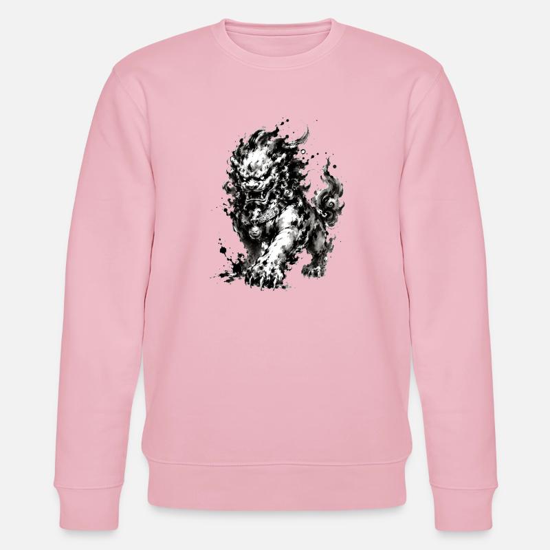 Ink Foo Dog Wächter - Stanley/Stella Unisex Bio-Sweatshirt CHANGER  - Hellrosa