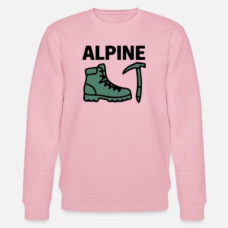 Wanderschuh Eispickel Alpine Bergsteigen Klettern - Stanley/Stella CHANGER Unisex Organic Sweatshirt - cotton pink