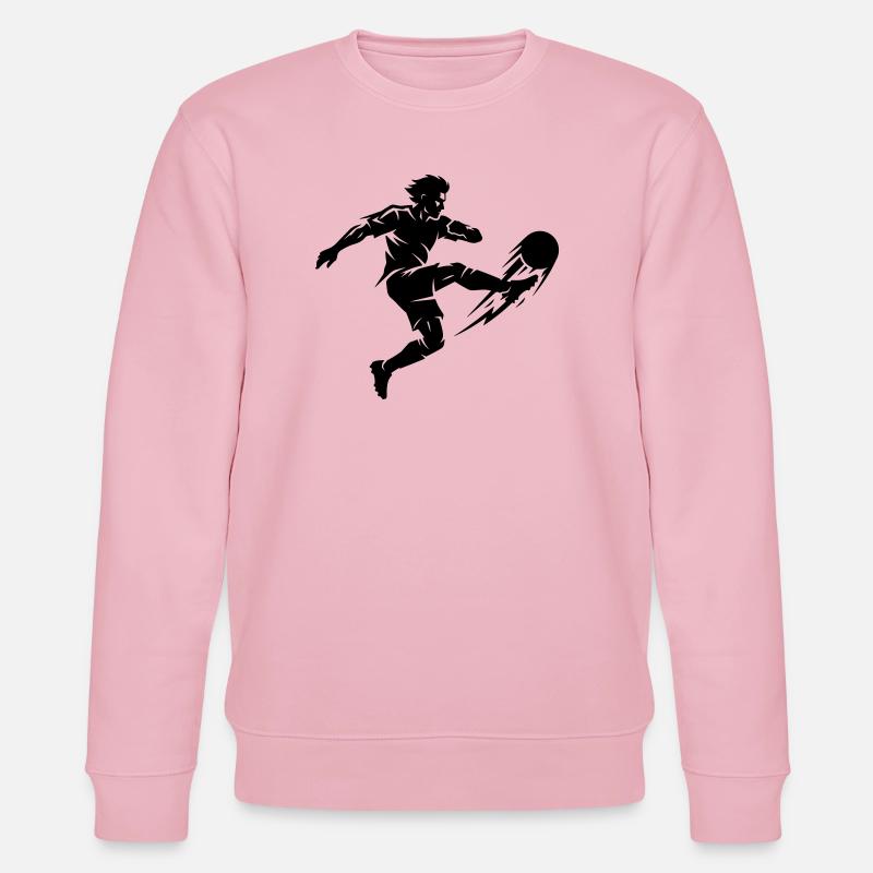 Fussballer Silhouette - Stanley/Stella Unisex Bio-Sweatshirt CHANGER  - Hellrosa