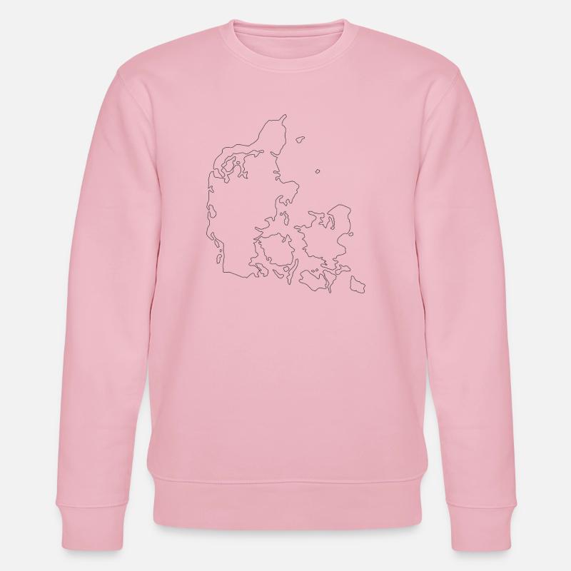 Denmark map - Stanley/Stella CHANGER Unisex Organic Sweatshirt - cotton pink