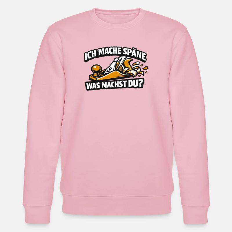 Ich mache Späne Was Machst Du - Stanley/Stella Unisex Bio-Sweatshirt CHANGER  - Hellrosa