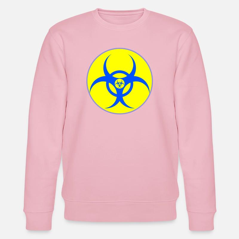 Blason Biohazard bleu électrique - Sweat bio CHANGER Stanley/Stella Unisexe - rose pâle