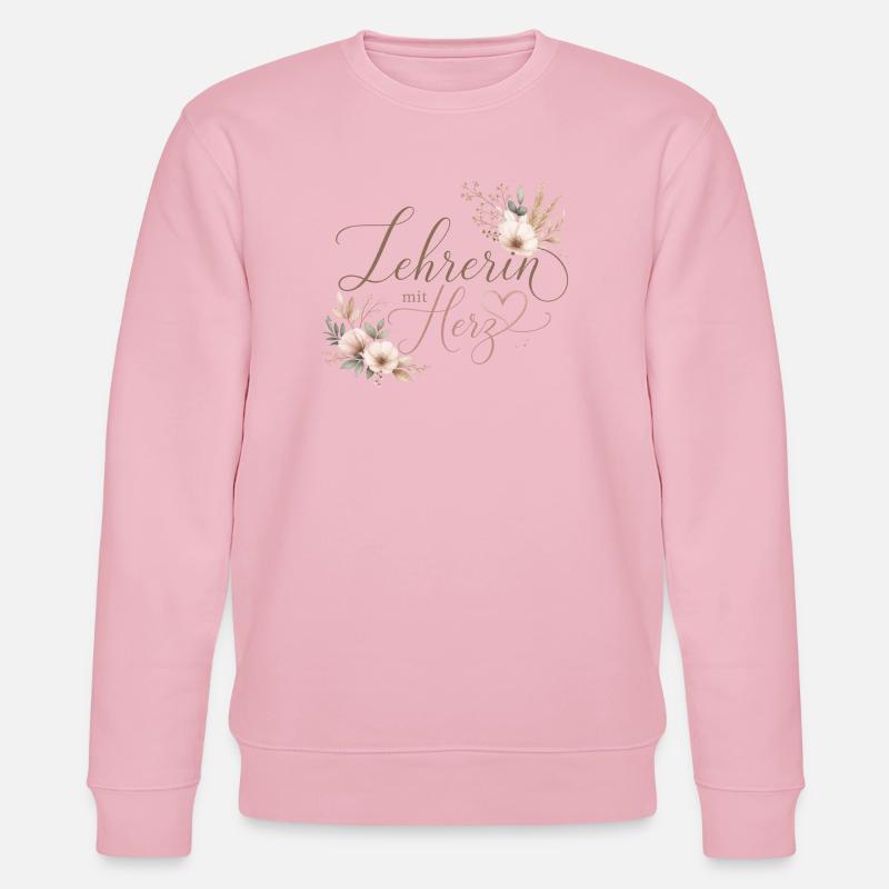 Lehrerin mit Herz!  - Stanley/Stella Unisex Bio-Sweatshirt CHANGER  - Hellrosa