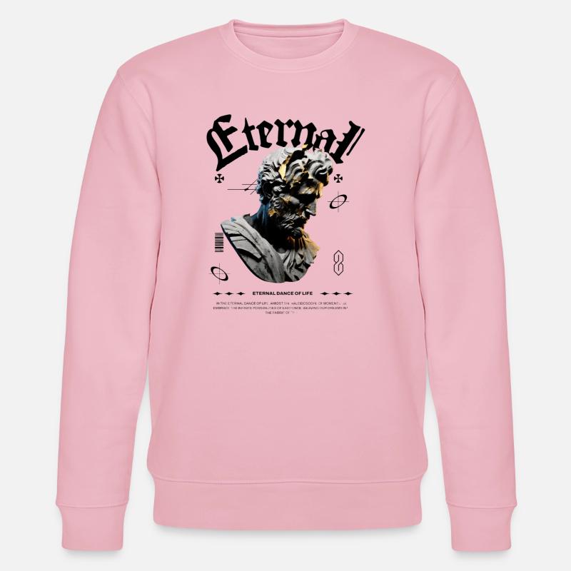 Ewige Bronzestatue Glitch - Stanley/Stella Unisex Bio-Sweatshirt CHANGER  - Hellrosa