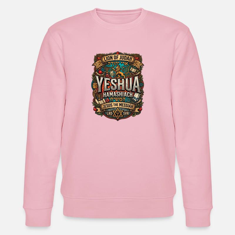 Löwe Juda YESHUA Hamashiach - Stanley/Stella Unisex Bio-Sweatshirt CHANGER  - Hellrosa