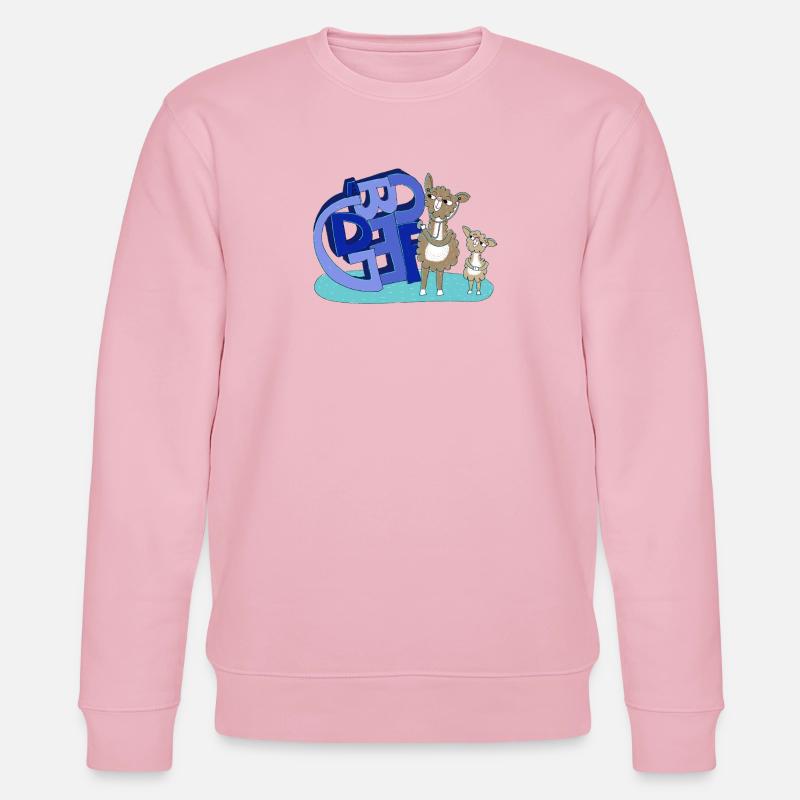 Doktor Lama mit blauen Buchstaben - Stanley/Stella Unisex Bio-Sweatshirt CHANGER  - Hellrosa