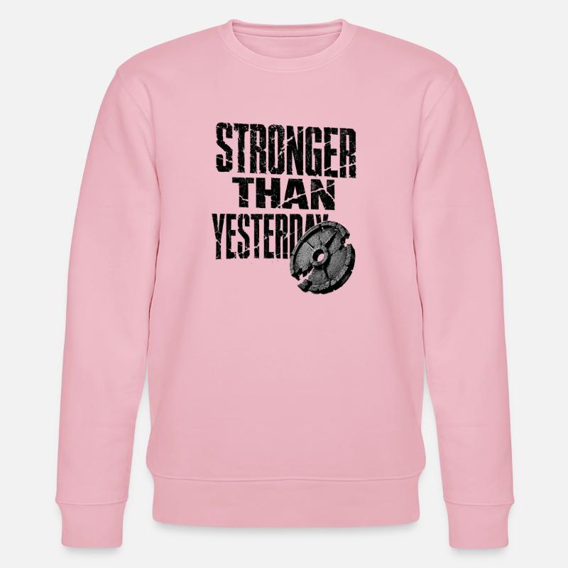 Stronger Spruch - Stanley/Stella Unisex Bio-Sweatshirt CHANGER  - Hellrosa
