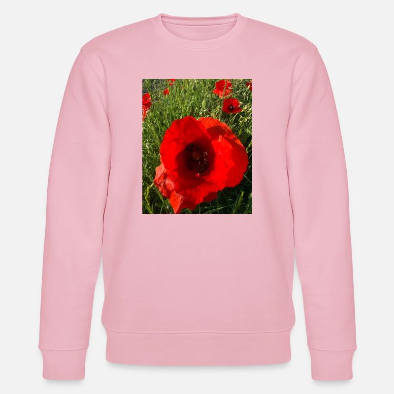 Mohnblumen in der Sonne 🌺 - Stanley/Stella Unisex Bio-Sweatshirt CHANGER  - Hellrosa