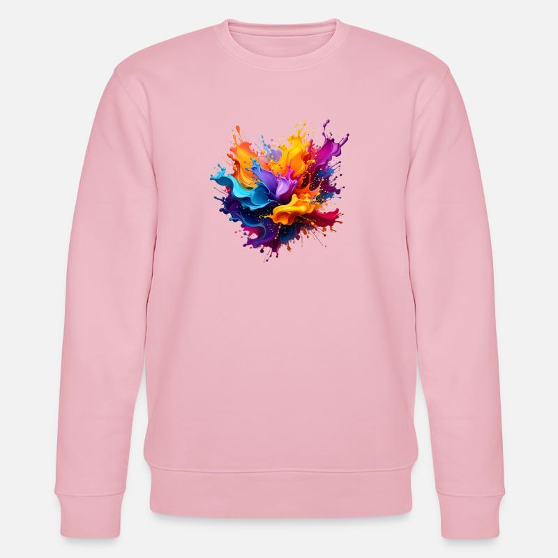 Paint Splash Explosion - Stanley/Stella CHANGER Unisex Organic Sweatshirt - cotton pink