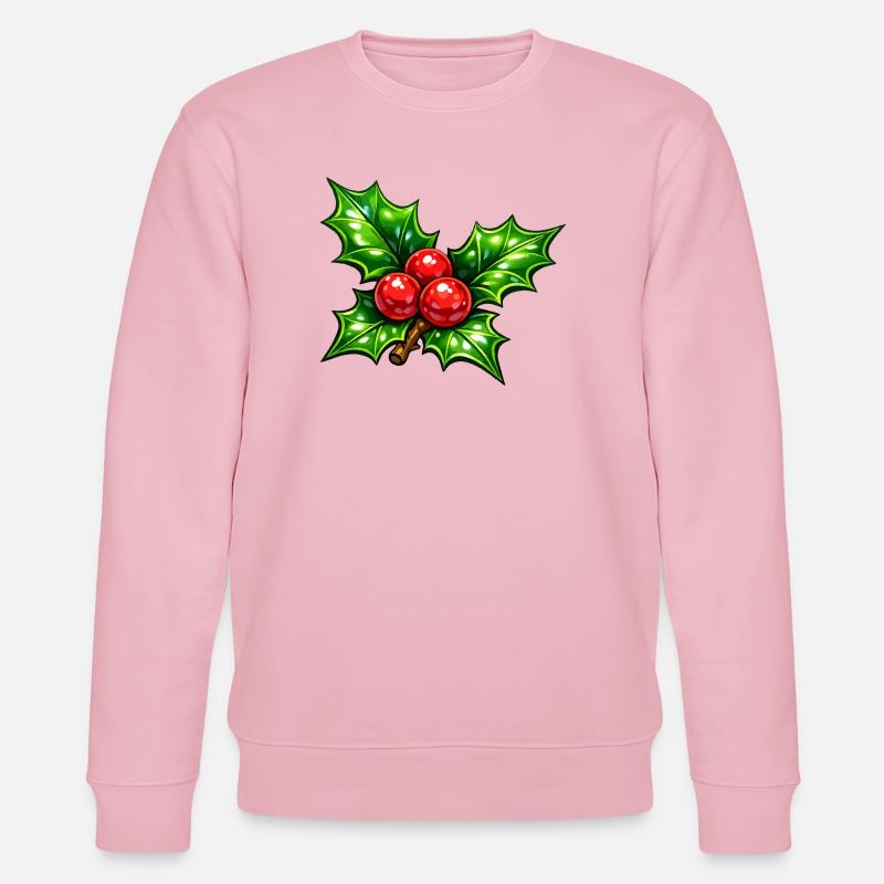 Houx aux baies - Sweat bio CHANGER Stanley/Stella Unisexe - rose pâle