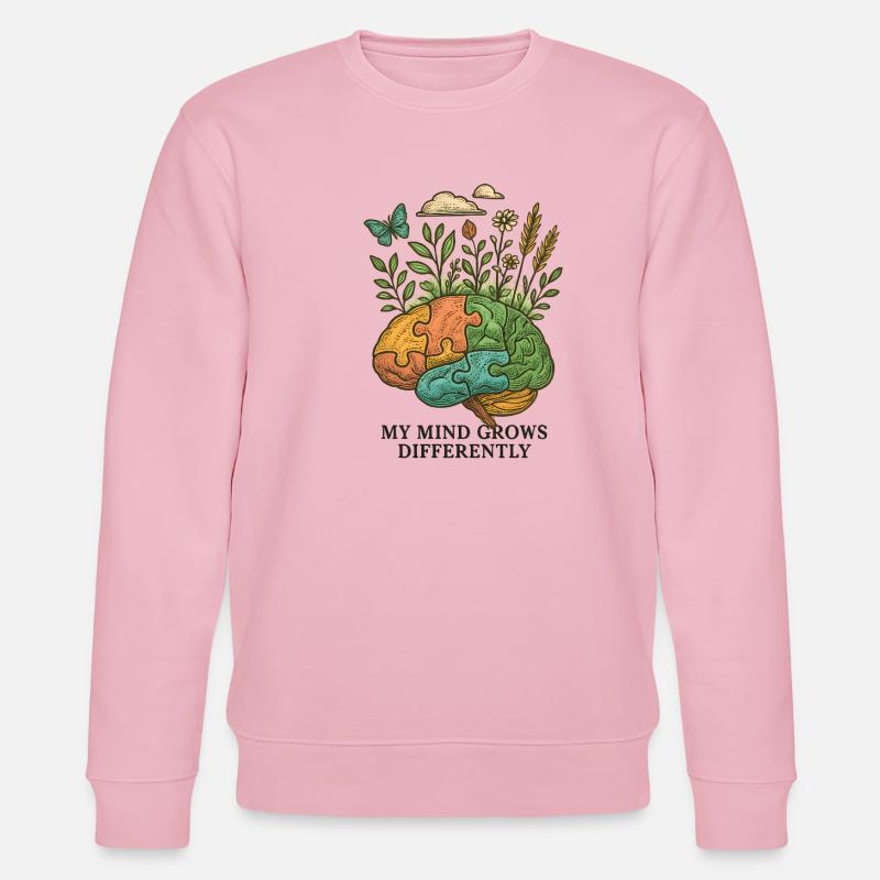 Le cerveau évolue différemment - Sweat bio CHANGER Stanley/Stella Unisexe - rose pâle