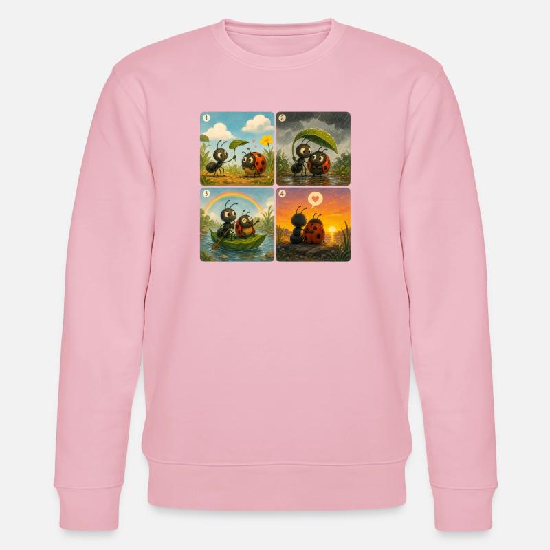 Marienkäfer und Ameise - Stanley/Stella Unisex Bio-Sweatshirt CHANGER - Hellrosa