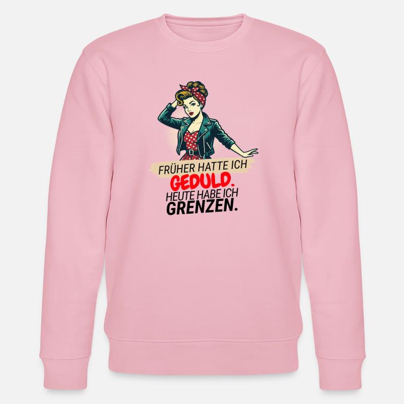 Früher hatte ich Geduld - Stanley/Stella Unisex Bio-Sweatshirt CHANGER  - Hellrosa