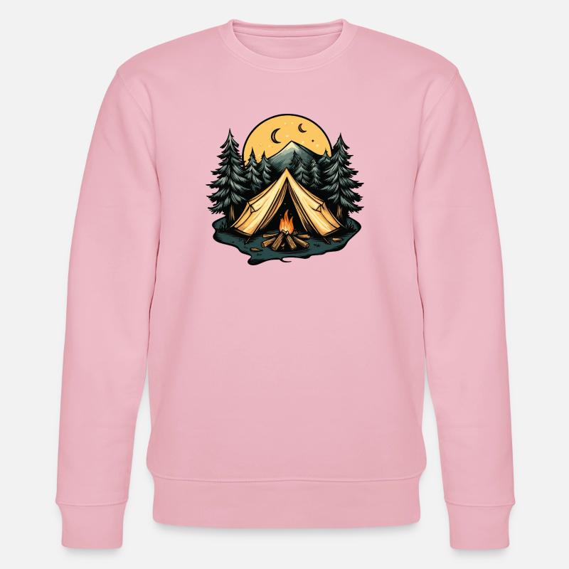 Camping Wald Zelt - Stanley/Stella Unisex Bio-Sweatshirt CHANGER  - Hellrosa