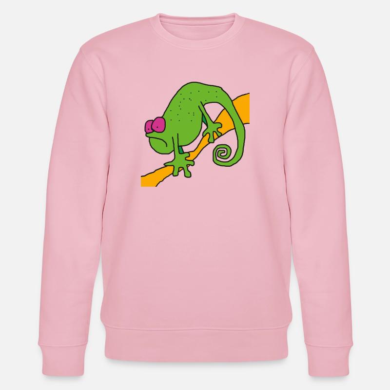 Chamaeleon am Ast – bunte Pop-Illustration - Stanley/Stella Unisex Bio-Sweatshirt CHANGER - Hellrosa