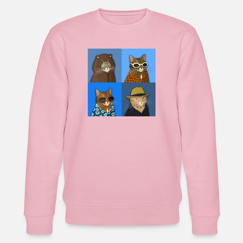 Getigerte Katzensorte - Stanley/Stella Unisex Bio-Sweatshirt CHANGER  - Hellrosa