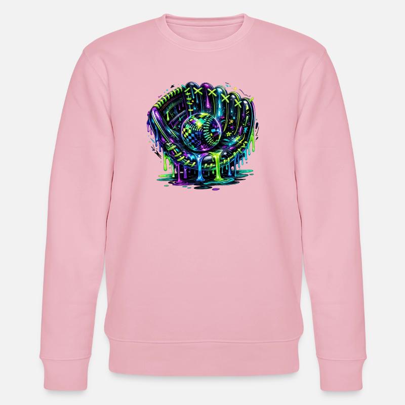 Baseball Handschuh Neon Graffiti Design - Stanley/Stella Unisex Bio-Sweatshirt CHANGER - Hellrosa