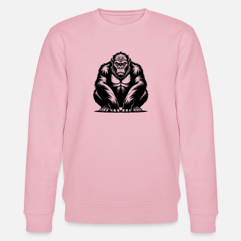 Gorilla - Stanley/Stella Unisex Bio-Sweatshirt CHANGER  - Hellrosa