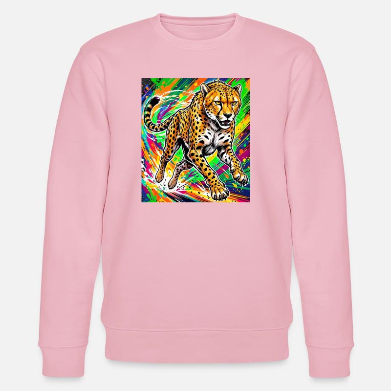 guépard - Sweat bio CHANGER Stanley/Stella Unisexe - rose pâle