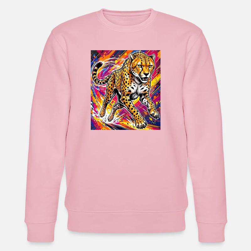 guépard - Sweat bio CHANGER Stanley/Stella Unisexe - rose pâle