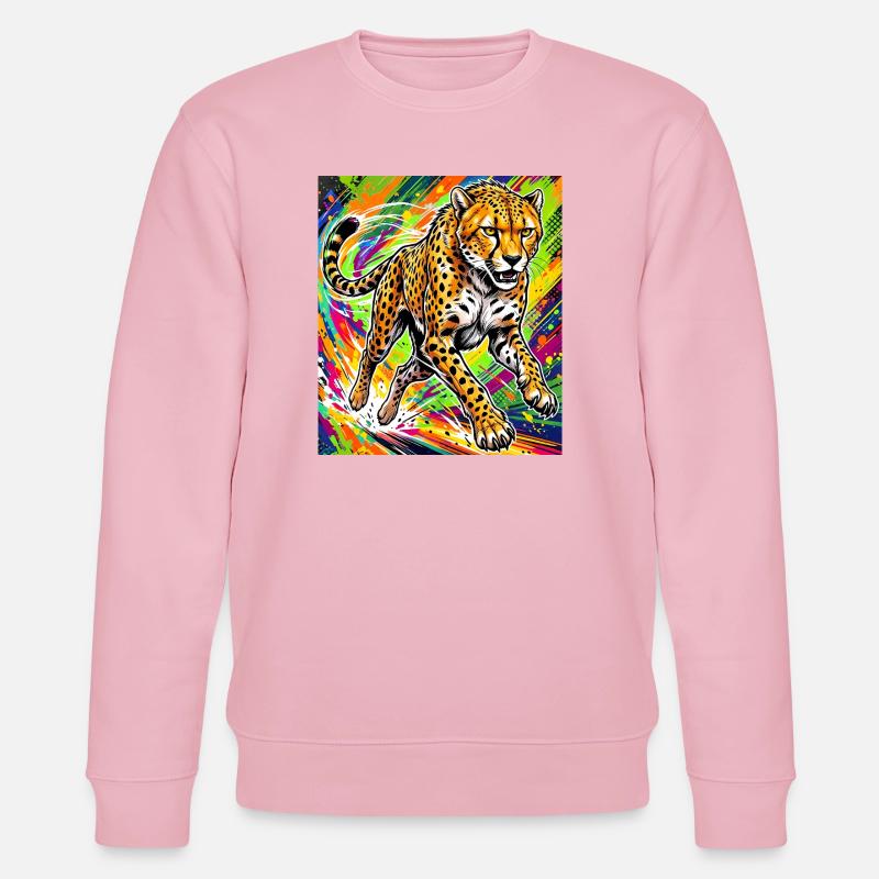 guépard - Sweat bio CHANGER Stanley/Stella Unisexe - rose pâle