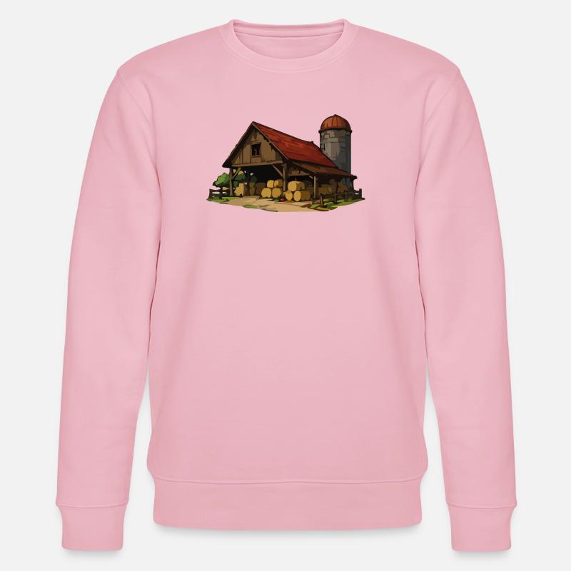 Rustikale Scheune mit Heuballen - Stanley/Stella Unisex Bio-Sweatshirt CHANGER - Hellrosa