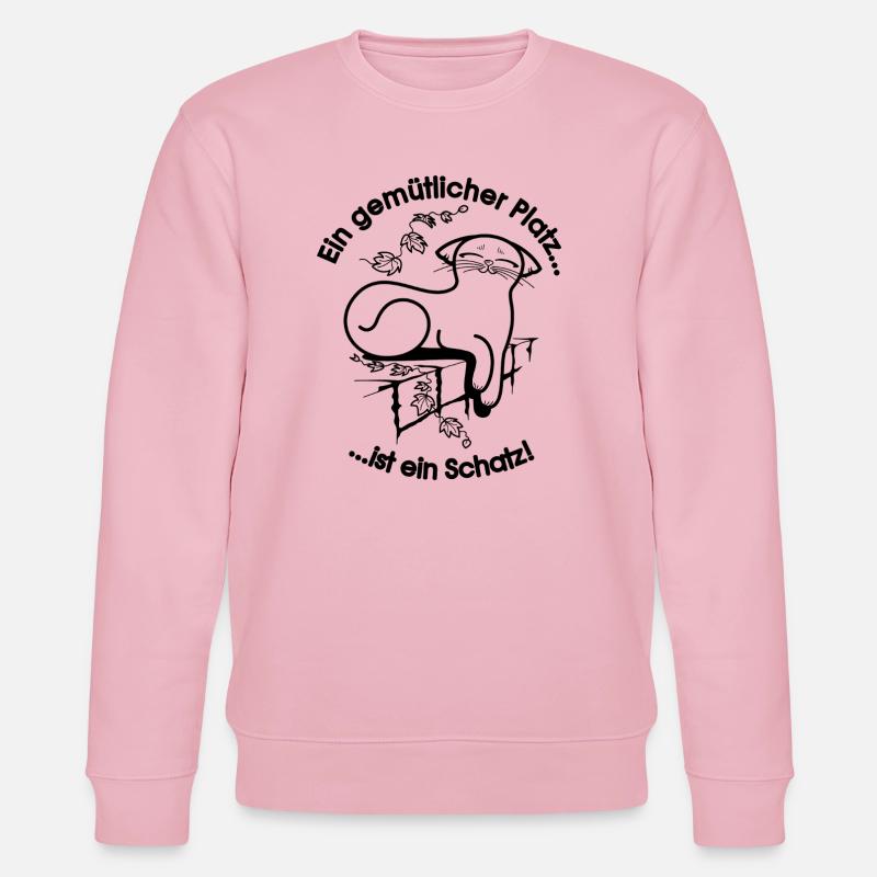 Gemütliche Katze - Stanley/Stella Unisex Bio-Sweatshirt CHANGER - Hellrosa
