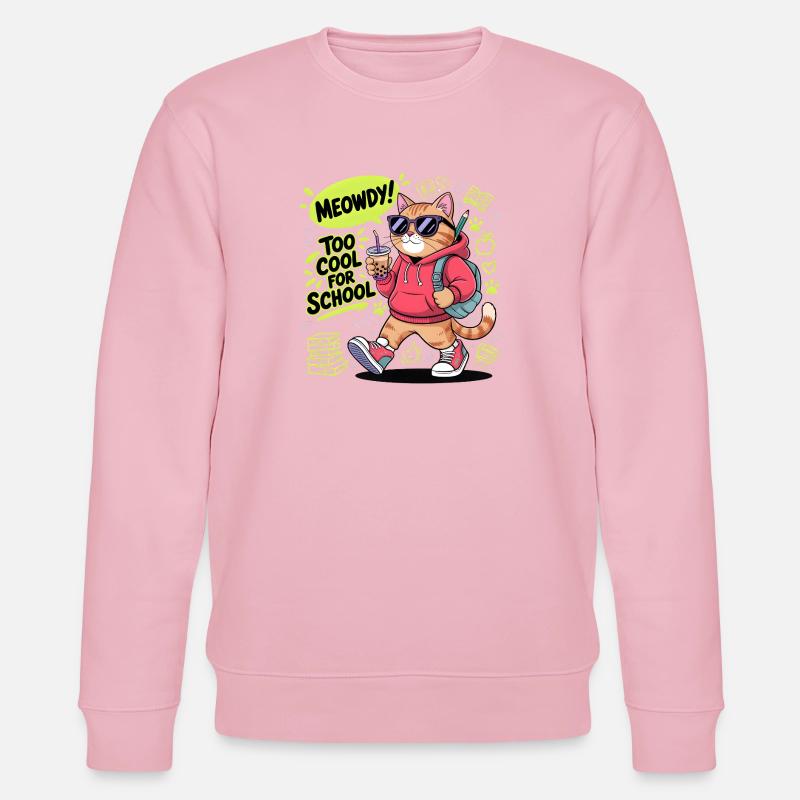 Chat de l’école - Sweat bio CHANGER Stanley/Stella Unisexe - rose pâle