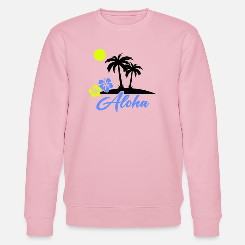 Aloha Hibiskus Neon Script - Stanley/Stella Unisex Bio-Sweatshirt CHANGER - Hellrosa