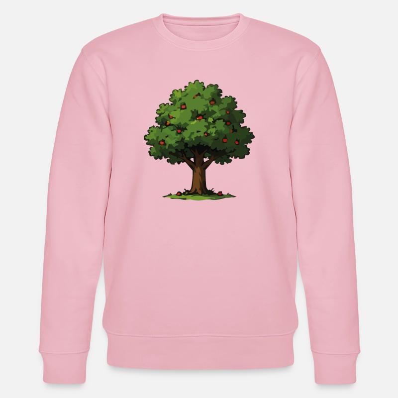 Apple tree in forest style - Stanley/Stella CHANGER Unisex Organic Sweatshirt - cotton pink