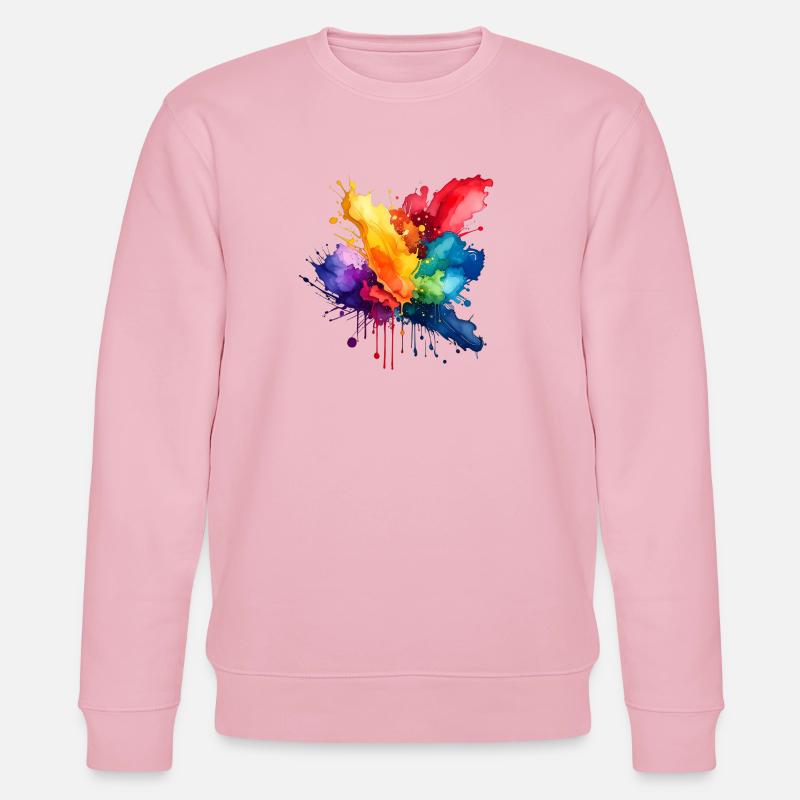 Paint Splash Explosion - Stanley/Stella CHANGER Unisex Organic Sweatshirt - cotton pink