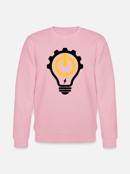 Elektriker Glühbirne Blitz und Zahnrad - Stanley/Stella Unisex Bio-Sweatshirt CHANGER  - Hellrosa