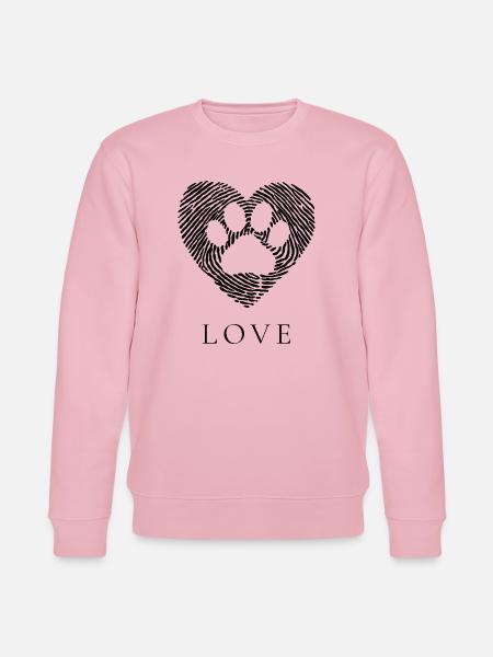 Pfotenherz Pfotenabdruck Herzdesign - Stanley/Stella Unisex Bio-Sweatshirt CHANGER - Hellrosa