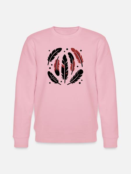 Bird Feathers Circle Logo - Stanley/Stella CHANGER Unisex Organic Sweatshirt - cotton pink