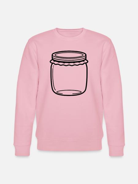 Jam Jar Outline - Stanley/Stella CHANGER Unisex Organic Sweatshirt - cotton pink