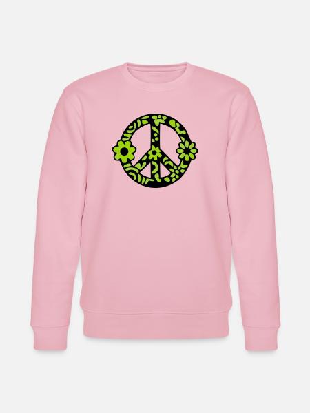 Peace Zeichen Blumen Icon - Stanley/Stella Unisex Bio-Sweatshirt CHANGER  - Hellrosa