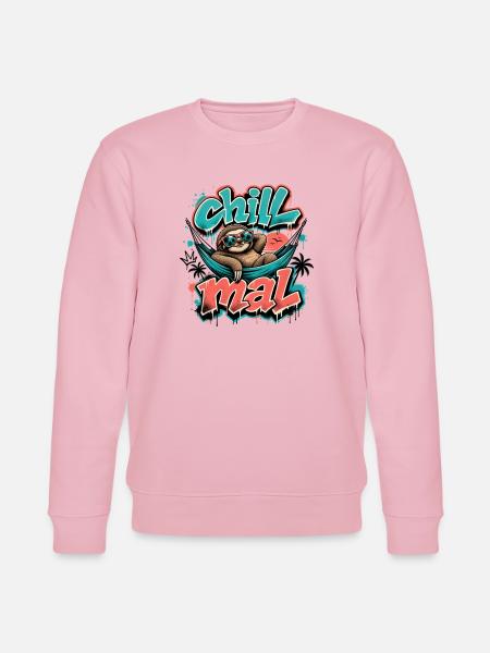 Chill Times Cool Sloth Graffiti Design - Stanley/Stella CHANGER Unisex Organic Sweatshirt - cotton pink