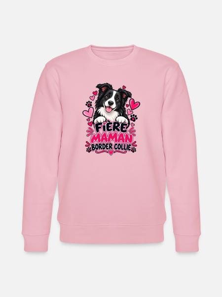 Stolze Border Collie Mama - Stanley/Stella Unisex Bio-Sweatshirt CHANGER  - Hellrosa