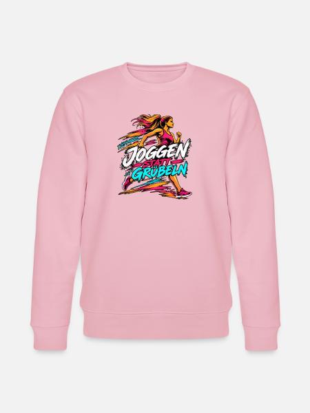 Joggen statt Grübeln – Läuferin - Stanley/Stella Unisex Bio-Sweatshirt CHANGER - Hellrosa