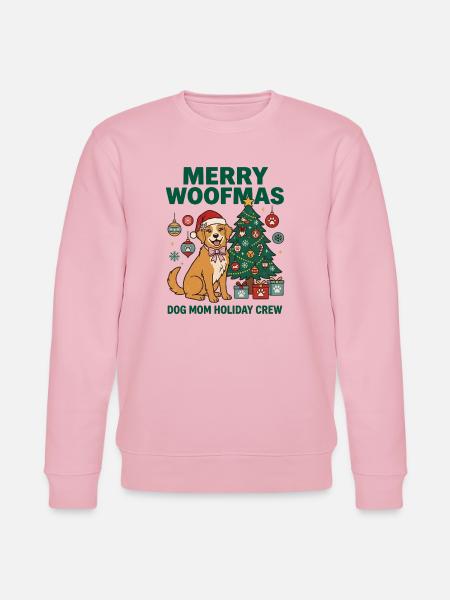Fröhliche Woofmas Hundemama-Weihnachtscrew - Stanley/Stella Unisex Bio-Sweatshirt CHANGER - Hellrosa