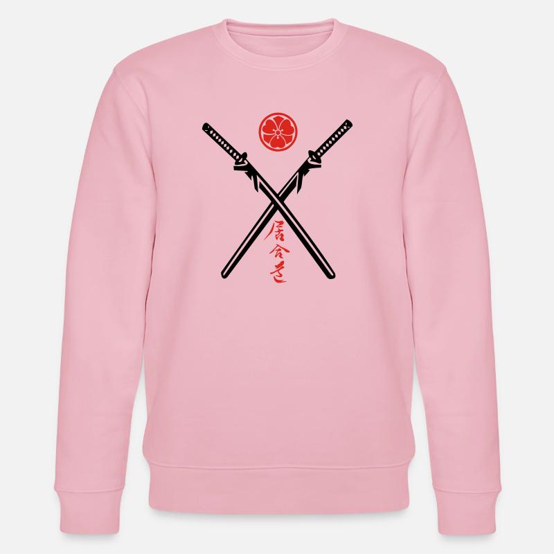 Iaido Kanji & Katana + Mon - Stanley/Stella Unisex Bio-Sweatshirt CHANGER  - Hellrosa