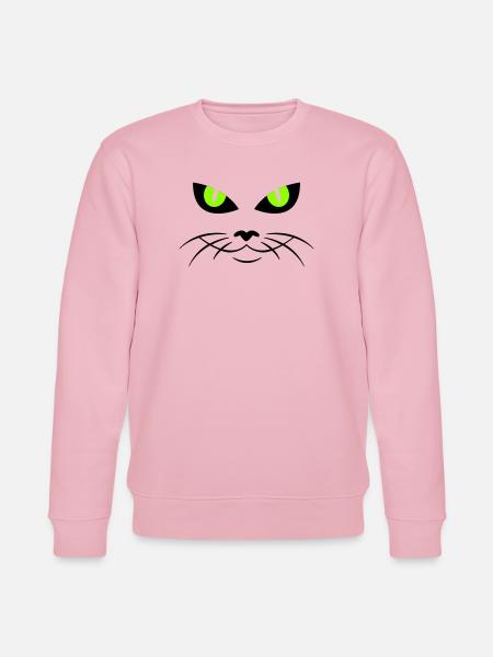 cat face - katzengesicht - Stanley/Stella Unisex Bio-Sweatshirt CHANGER - Hellrosa