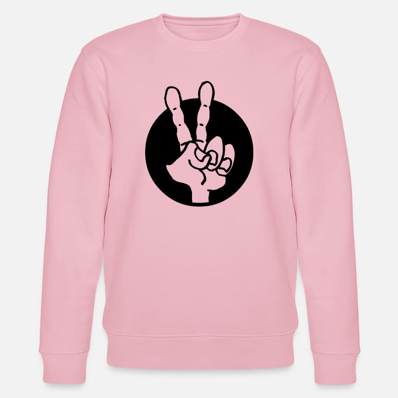 Hand frieden - Stanley/Stella Unisex Bio-Sweatshirt CHANGER  - Hellrosa