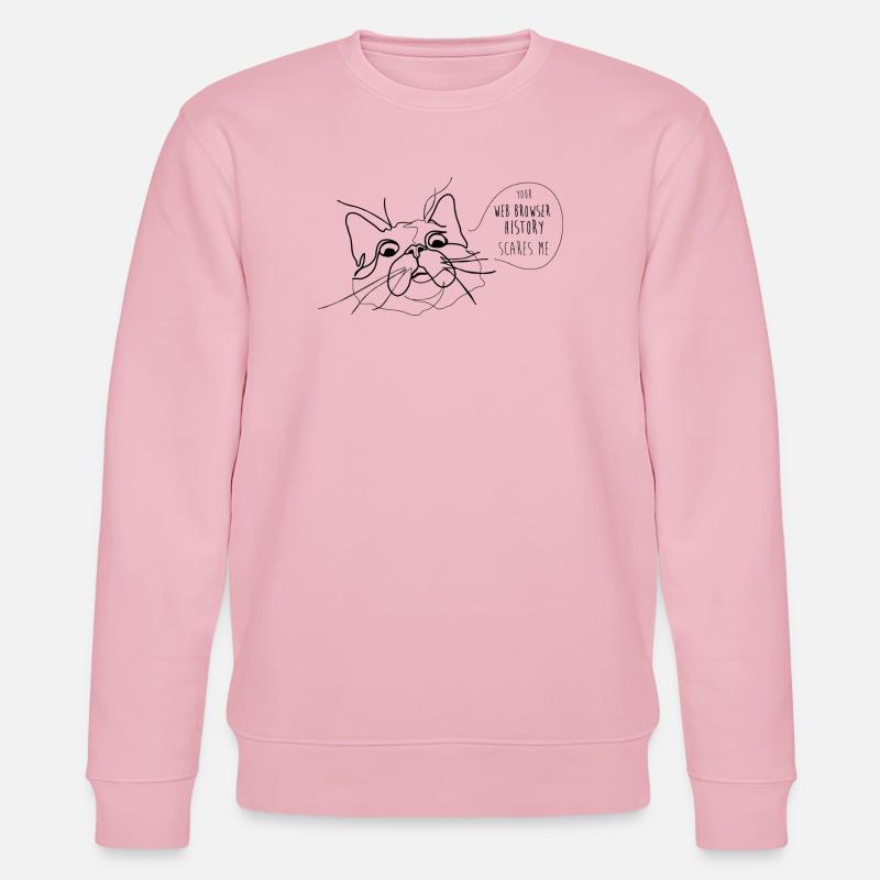 Cat Meme - Scary Webbrowser History - Stanley/Stella Unisex Bio-Sweatshirt CHANGER  - Hellrosa