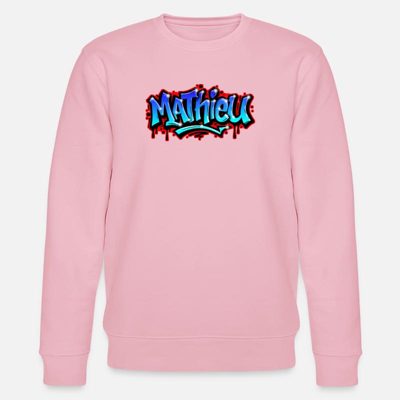 Mathieu Graffitidruckbarer Name Urban Blue - Stanley/Stella Unisex Bio-Sweatshirt CHANGER  - Hellrosa
